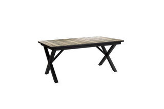 Hillmond High Pressure Laminate Top Dining Table - Black/Natural Wood Extendable 166-226cm Product Image